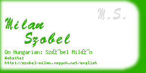 milan szobel business card